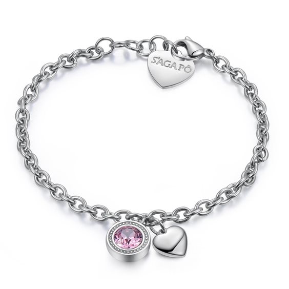 Bracciale Sagapo Donna Lucky Light in Acciaio Cristallo SKT11 - SKT11